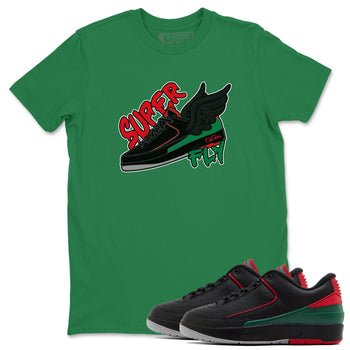 2s Christmas X-mas gift shirt to match jordans Super Fly sneaker tees Air Jordan 2 Christmas SNRT Sneaker Release Tees Unisex Kelly Green 1 T-Shirt