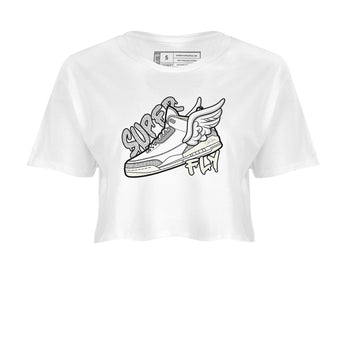 3s Ivory shirt to match jordans Super Fly sneaker tees Air Jordan 3 Ivory SNRT Sneaker Release Tees White 2 crop length shirt