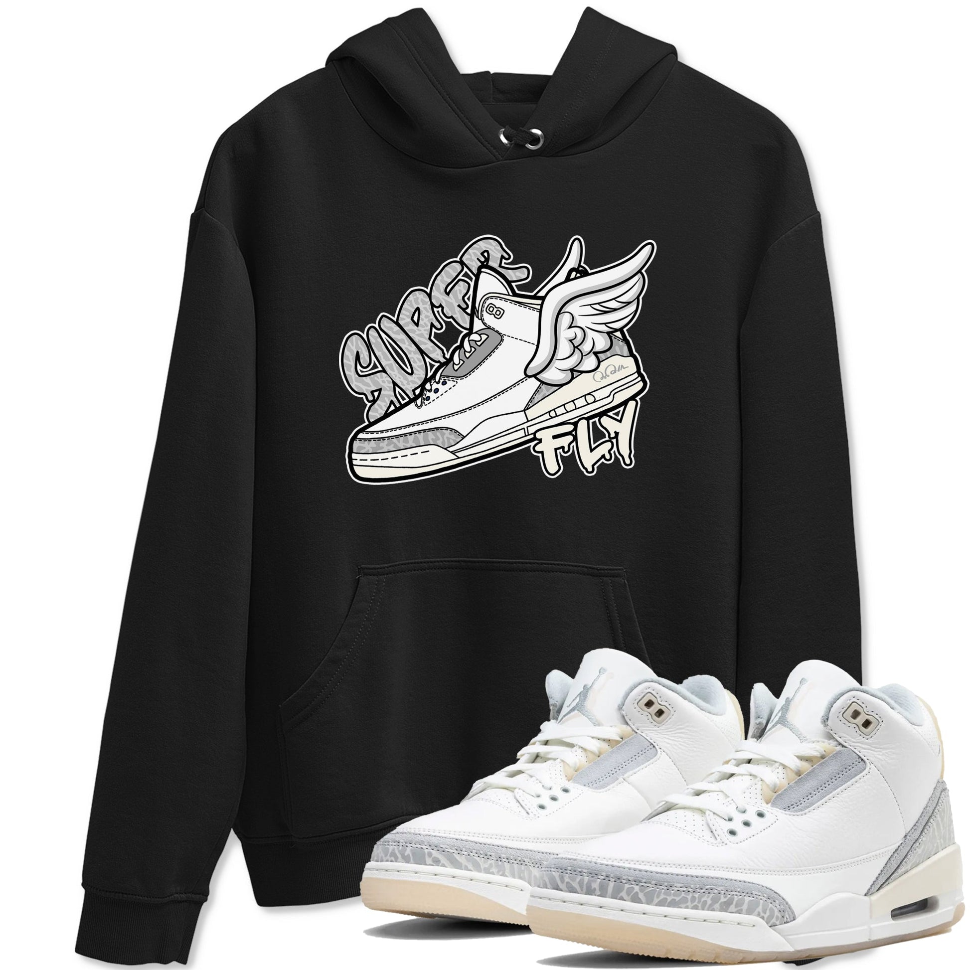 3s Ivory shirt to match jordans Super Fly sneaker tees Air Jordan 3 Ivory SNRT Sneaker Release Tees unisex cotton Black 1 crew neck shirt