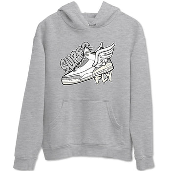 3s Ivory shirt to match jordans Super Fly sneaker tees Air Jordan 3 Ivory SNRT Sneaker Release Tees unisex cotton Heather Grey 2 crew neck shirt