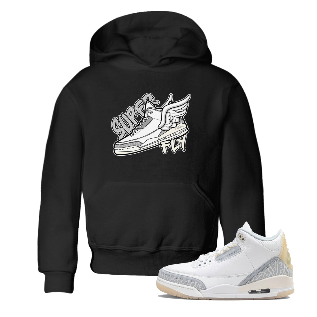 3s Ivory shirt to match jordans Super Fly sneaker tees Air Jordan 3 Ivory SNRT sneaker release tees baby toddler Black 1 cotton Shirt