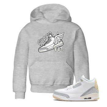 3s Ivory shirt to match jordans Super Fly sneaker tees Air Jordan 3 Ivory SNRT sneaker release tees baby toddler Heather Grey 1 cotton Shirt