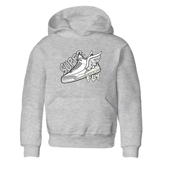 3s Ivory shirt to match jordans Super Fly sneaker tees Air Jordan 3 Ivory SNRT sneaker release tees baby toddler Heather Grey 2 cotton Shirt