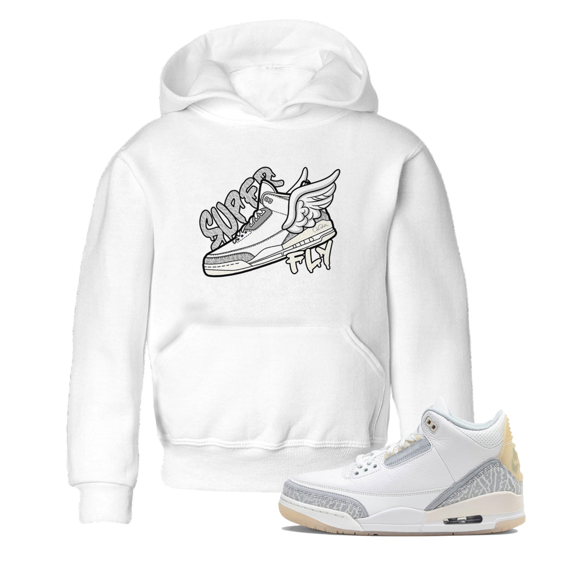 3s Ivory shirt to match jordans Super Fly sneaker tees Air Jordan 3 Ivory SNRT sneaker release tees baby toddler White 1 cotton Shirt