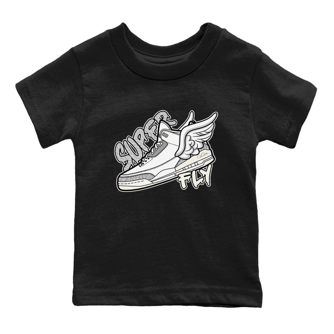 3s Ivory shirt to match jordans Super Fly sneaker tees Air Jordan 3 Ivory SNRT sneaker release tees baby toddler Black 2 cotton Shirt