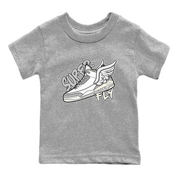 3s Ivory shirt to match jordans Super Fly sneaker tees Air Jordan 3 Ivory SNRT sneaker release tees baby toddler Heather Grey 2 cotton Shirt
