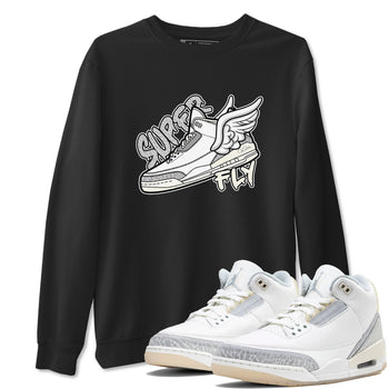 3s Ivory shirt to match jordans Super Fly sneaker tees Air Jordan 3 Ivory SNRT Sneaker Release Tees unisex cotton Black 1 crew neck shirt