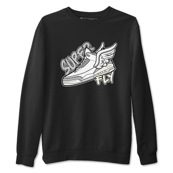 3s Ivory shirt to match jordans Super Fly sneaker tees Air Jordan 3 Ivory SNRT Sneaker Release Tees unisex cotton Black 2 crew neck shirt