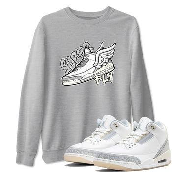 3s Ivory shirt to match jordans Super Fly sneaker tees Air Jordan 3 Ivory SNRT Sneaker Release Tees unisex cotton Heather Grey 1 crew neck shirt