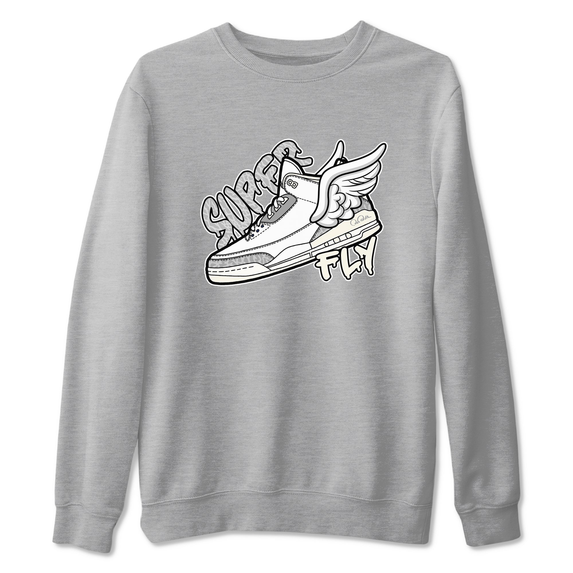 3s Ivory shirt to match jordans Super Fly sneaker tees Air Jordan 3 Ivory SNRT Sneaker Release Tees unisex cotton Heather Grey 2 crew neck shirt