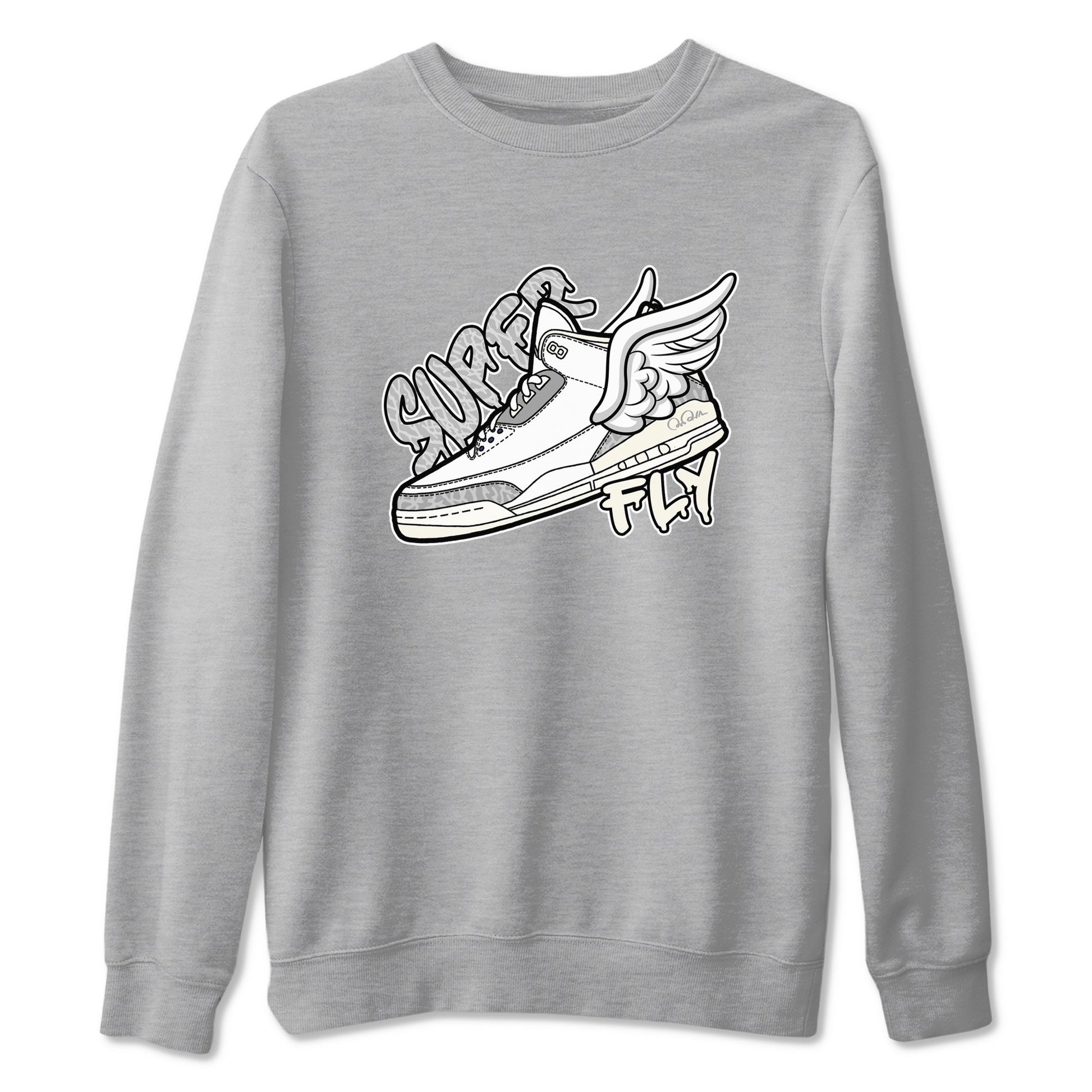 3s Ivory shirt to match jordans Super Fly sneaker tees Air Jordan 3 Ivory SNRT Sneaker Release Tees unisex cotton Heather Grey 2 crew neck shirt