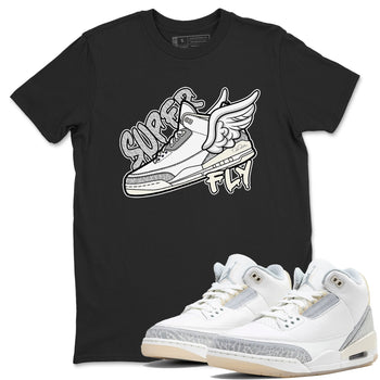 3s Ivory shirt to match jordans Super Fly sneaker tees Air Jordan 3 Ivory SNRT Sneaker Release Tees unisex cotton Black 1 crew neck shirt