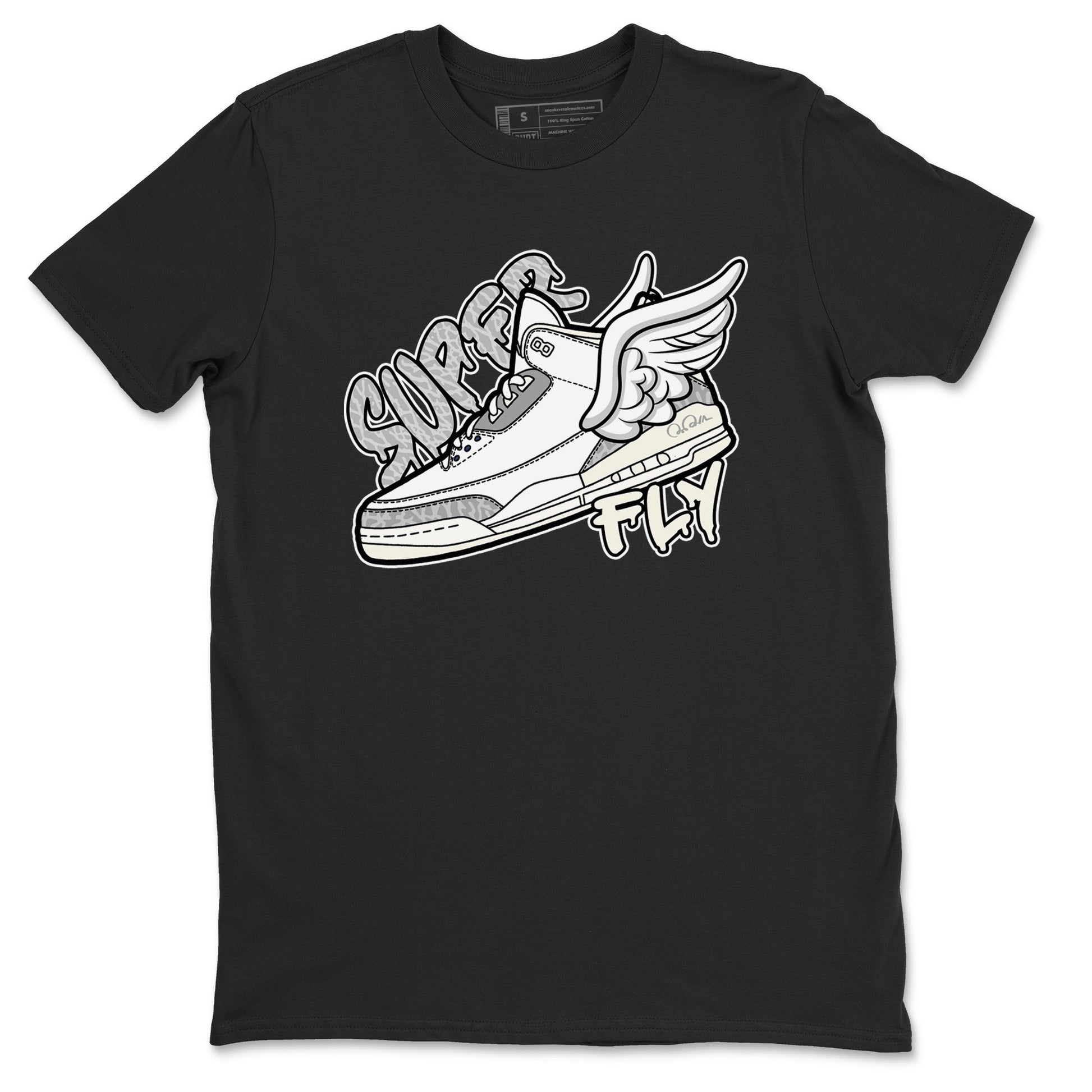 3s Ivory shirt to match jordans Super Fly sneaker tees Air Jordan 3 Ivory SNRT Sneaker Release Tees unisex cotton Black 2 crew neck shirt