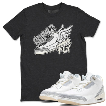 3s Ivory shirt to match jordans Super Fly sneaker tees Air Jordan 3 Ivory SNRT Sneaker Release Tees unisex cotton Charcoal Heather 1 crew neck shirt
