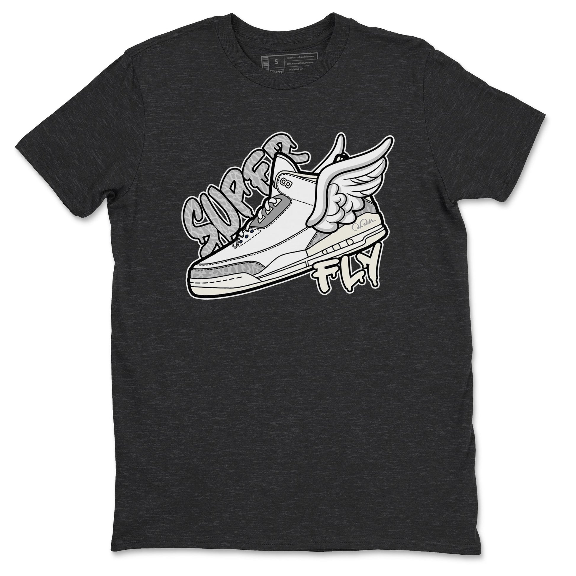 3s Ivory shirt to match jordans Super Fly sneaker tees Air Jordan 3 Ivory SNRT Sneaker Release Tees unisex cotton Charcoal Heather 2 crew neck shirt