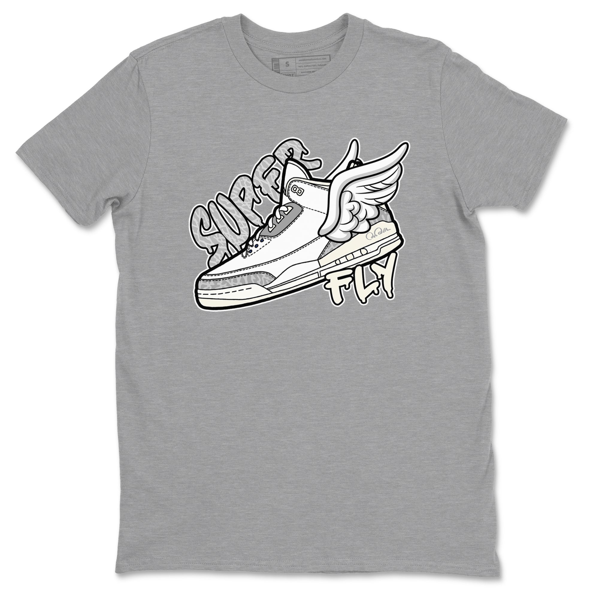 3s Ivory shirt to match jordans Super Fly sneaker tees Air Jordan 3 Ivory SNRT Sneaker Release Tees unisex cotton Heather Grey 2 crew neck shirt