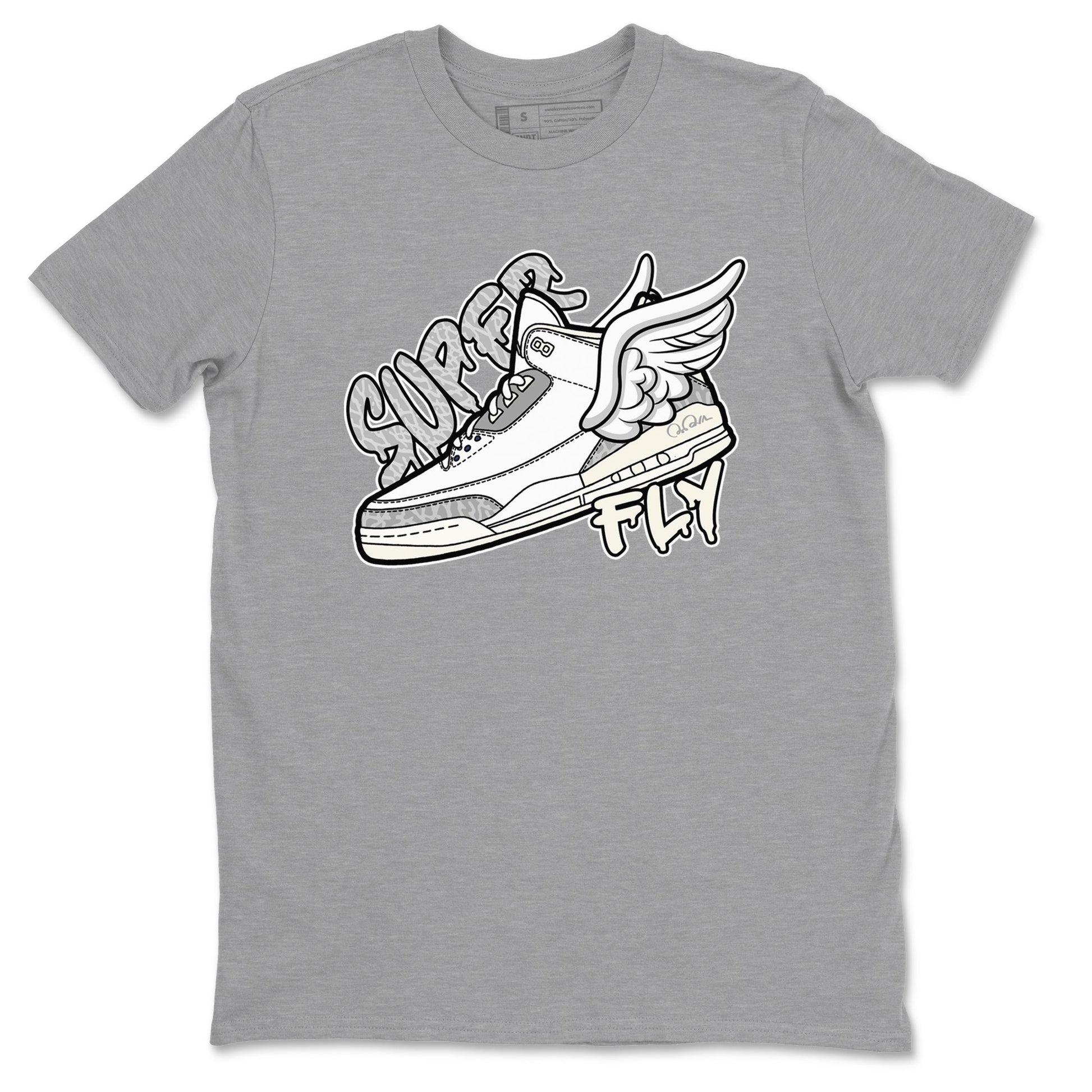 3s Ivory shirt to match jordans Super Fly sneaker tees Air Jordan 3 Ivory SNRT Sneaker Release Tees unisex cotton Heather Grey 2 crew neck shirt