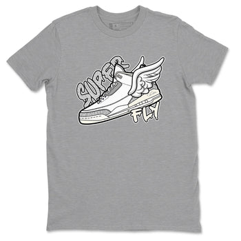 3s Ivory shirt to match jordans Super Fly sneaker tees Air Jordan 3 Ivory SNRT Sneaker Release Tees unisex cotton Heather Grey 2 crew neck shirt