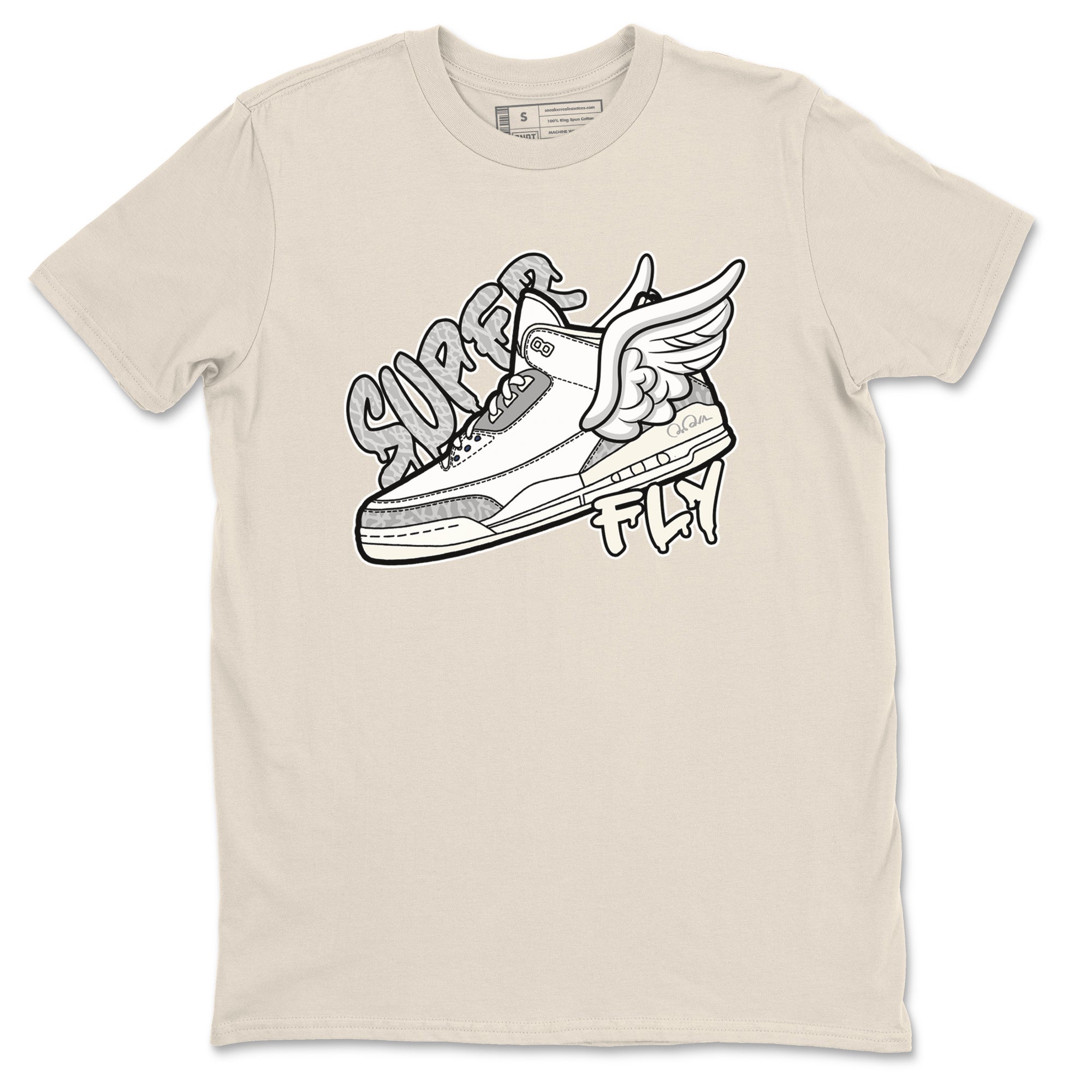 3s Ivory shirt to match jordans Super Fly sneaker tees Air Jordan 3 Ivory SNRT Sneaker Release Tees unisex cotton Natural 2 crew neck shirt