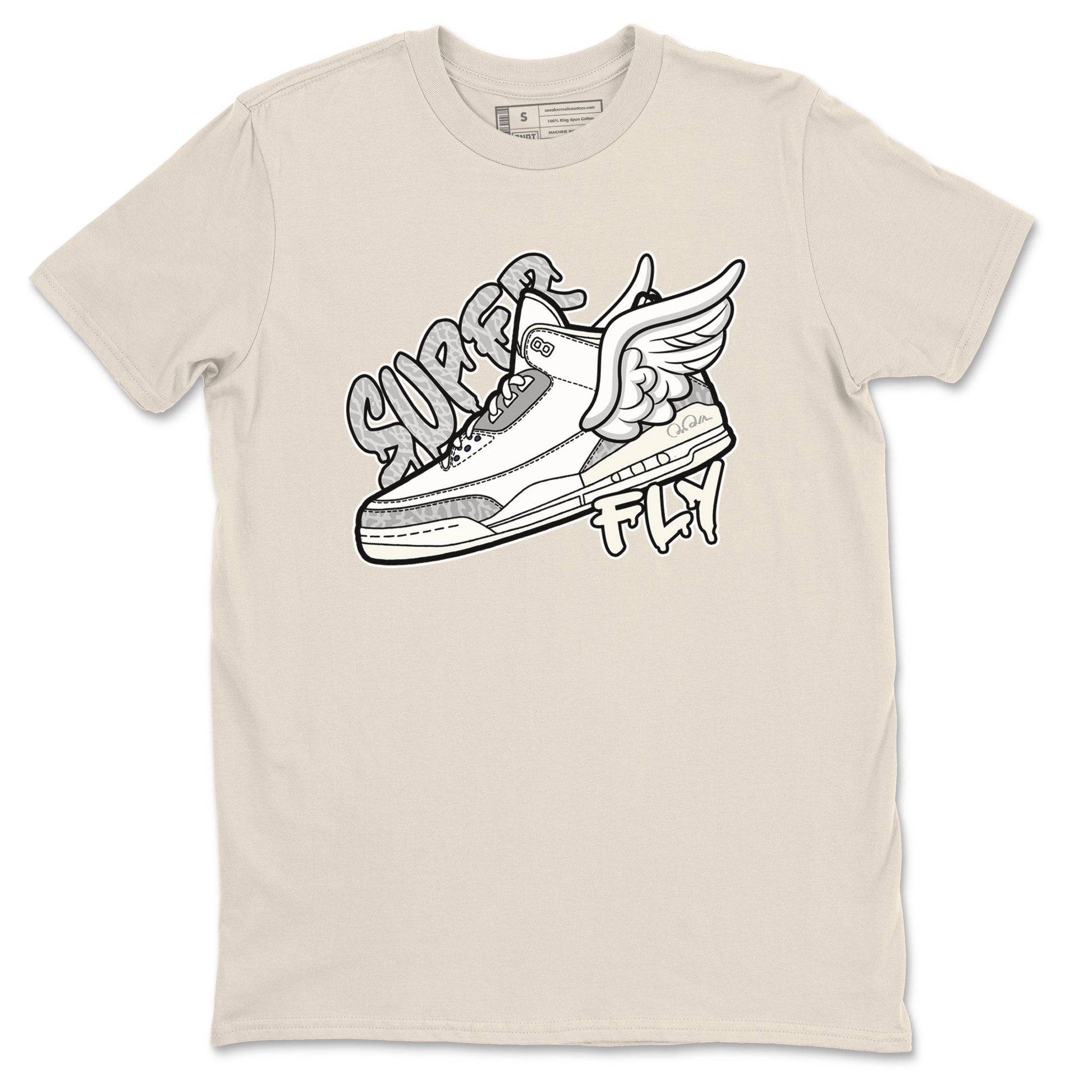 3s Ivory shirt to match jordans Super Fly sneaker tees Air Jordan 3 Ivory SNRT Sneaker Release Tees unisex cotton Natural 2 crew neck shirt