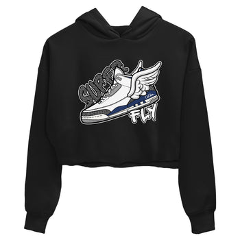 3s Midnight Navy shirt to match jordans Super Fly sneaker tees Air Jordan 3 Midnight Navy SNRT Sneaker Release Tees Black 2 crop length shirt