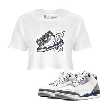 3s Midnight Navy shirt to match jordans Super Fly sneaker tees Air Jordan 3 Midnight Navy SNRT Sneaker Release Tees White 1 crop length shirt