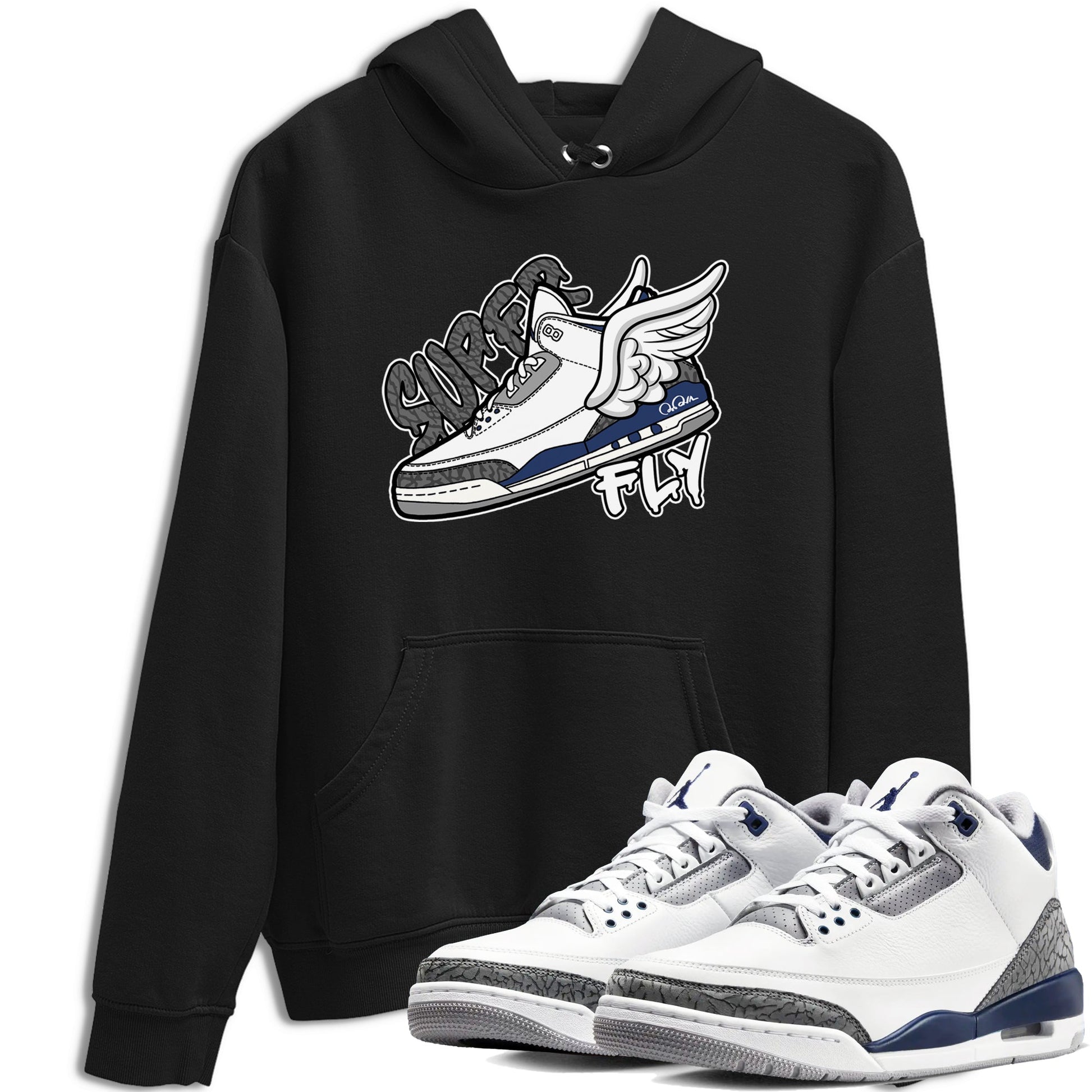 3s Midnight Navy shirt to match jordans Super Fly sneaker tees Air Jordan 3 Midnight Navy SNRT Sneaker Release Tees unisex cotton Black 1 crew neck shirt