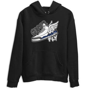 3s Midnight Navy shirt to match jordans Super Fly sneaker tees Air Jordan 3 Midnight Navy SNRT Sneaker Release Tees unisex cotton Black 2 crew neck shirt