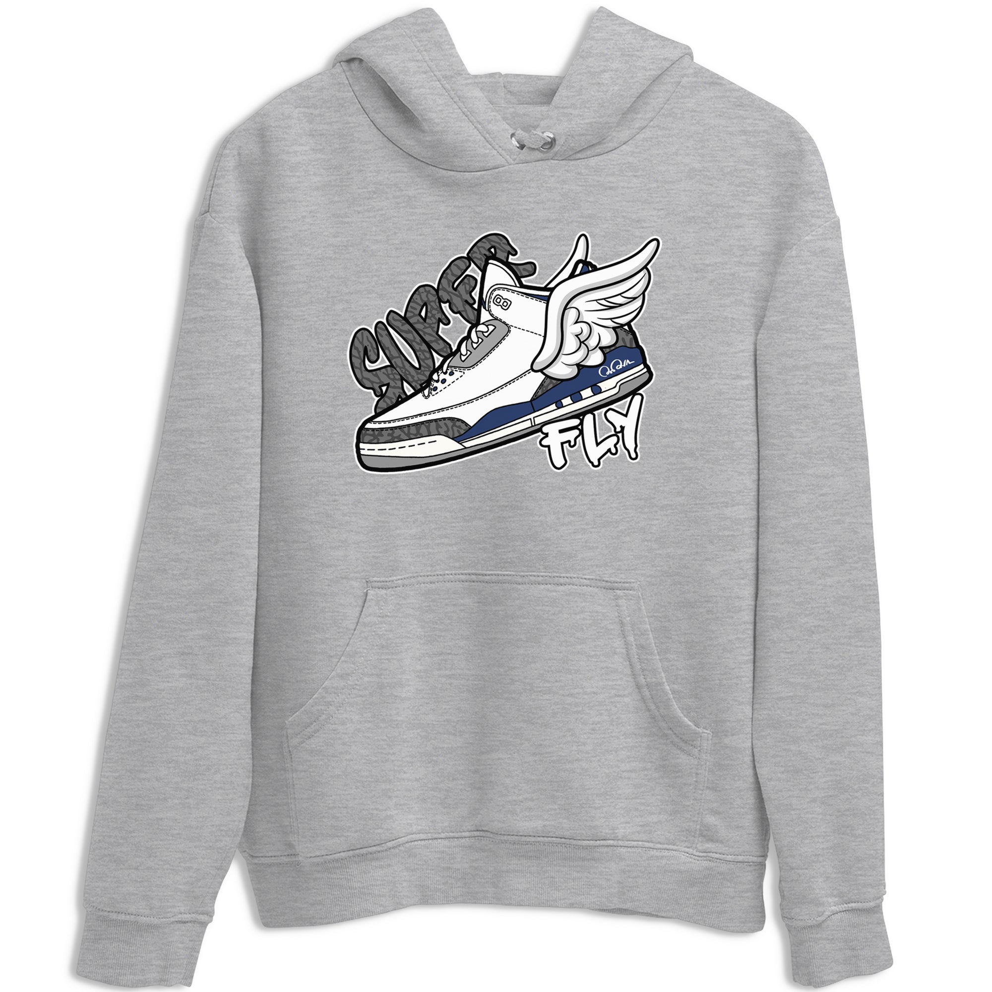 3s Midnight Navy shirt to match jordans Super Fly sneaker tees Air Jordan 3 Midnight Navy SNRT Sneaker Release Tees unisex cotton Heather Grey 2 crew neck shirt