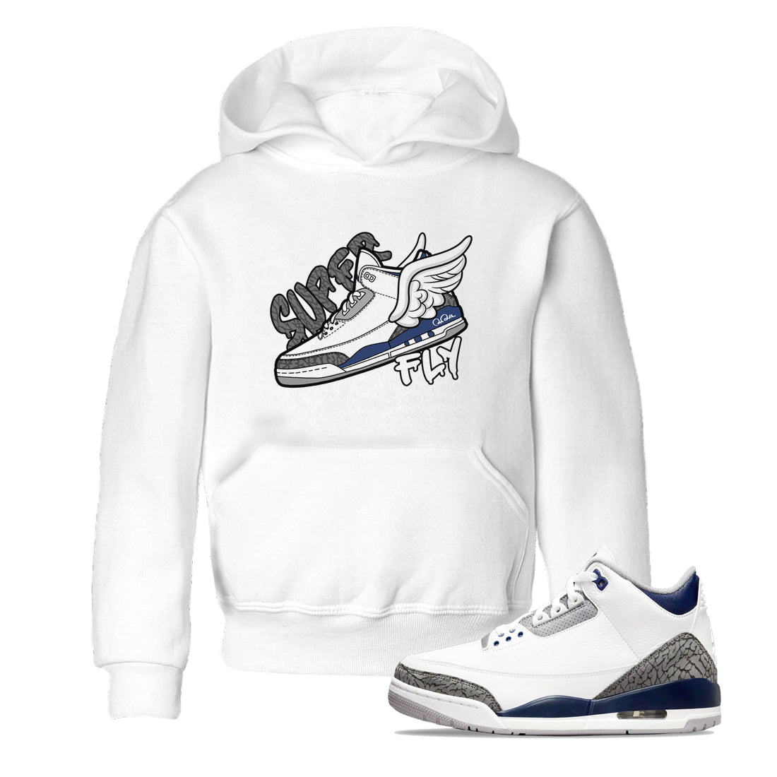 3s Midnight Navy shirt to match jordans Super Fly sneaker tees Air Jordan 3 Midnight Navy SNRT sneaker release tees baby toddler White 1 cotton Shirt