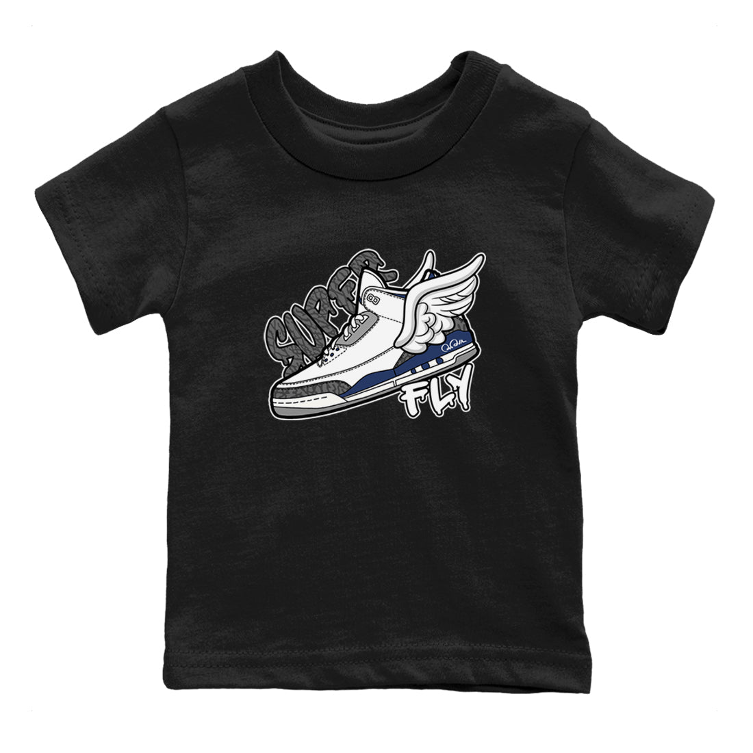 3s Midnight Navy shirt to match jordans Super Fly sneaker tees Air Jordan 3 Midnight Navy SNRT sneaker release tees baby toddler Black 2 cotton Shirt