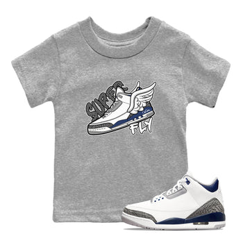 3s Midnight Navy shirt to match jordans Super Fly sneaker tees Air Jordan 3 Midnight Navy SNRT sneaker release tees baby toddler Heather Grey 1 cotton Shirt