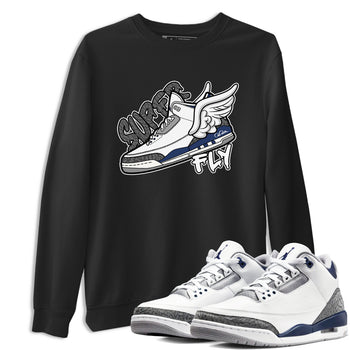 3s Midnight Navy shirt to match jordans Super Fly sneaker tees Air Jordan 3 Midnight Navy SNRT Sneaker Release Tees unisex cotton Black 1 crew neck shirt