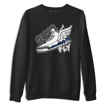 3s Midnight Navy shirt to match jordans Super Fly sneaker tees Air Jordan 3 Midnight Navy SNRT Sneaker Release Tees unisex cotton Black 2 crew neck shirt