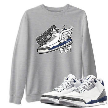 3s Midnight Navy shirt to match jordans Super Fly sneaker tees Air Jordan 3 Midnight Navy SNRT Sneaker Release Tees unisex cotton Heather Grey 1 crew neck shirt
