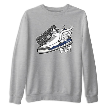 3s Midnight Navy shirt to match jordans Super Fly sneaker tees Air Jordan 3 Midnight Navy SNRT Sneaker Release Tees unisex cotton Heather Grey 2 crew neck shirt