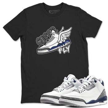 3s Midnight Navy shirt to match jordans Super Fly sneaker tees Air Jordan 3 Midnight Navy SNRT Sneaker Release Tees unisex cotton Black 1 crew neck shirt