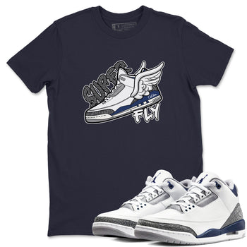 3s Midnight Navy shirt to match jordans Super Fly sneaker tees Air Jordan 3 Midnight Navy SNRT Sneaker Release Tees unisex cotton Navy 1 crew neck shirt