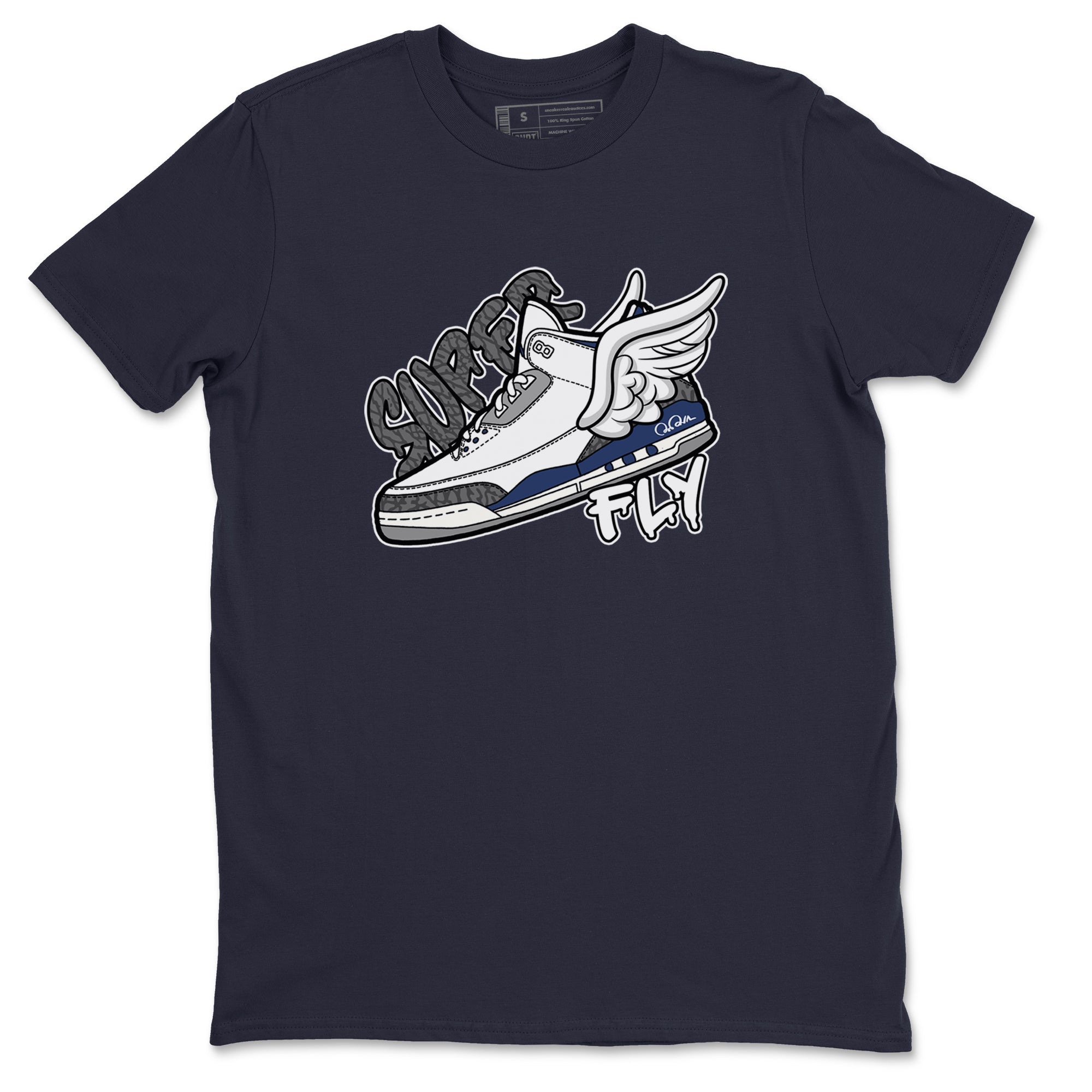 3s Midnight Navy shirt to match jordans Super Fly sneaker tees Air Jordan 3 Midnight Navy SNRT Sneaker Release Tees unisex cotton Navy 2 crew neck shirt