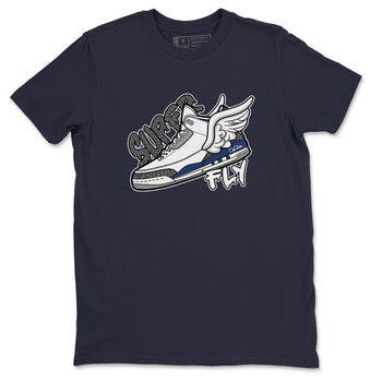 3s Midnight Navy shirt to match jordans Super Fly sneaker tees Air Jordan 3 Midnight Navy SNRT Sneaker Release Tees unisex cotton Navy 2 crew neck shirt