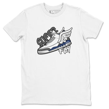 3s Midnight Navy shirt to match jordans Super Fly sneaker tees Air Jordan 3 Midnight Navy SNRT Sneaker Release Tees unisex cotton White 2 crew neck shirt