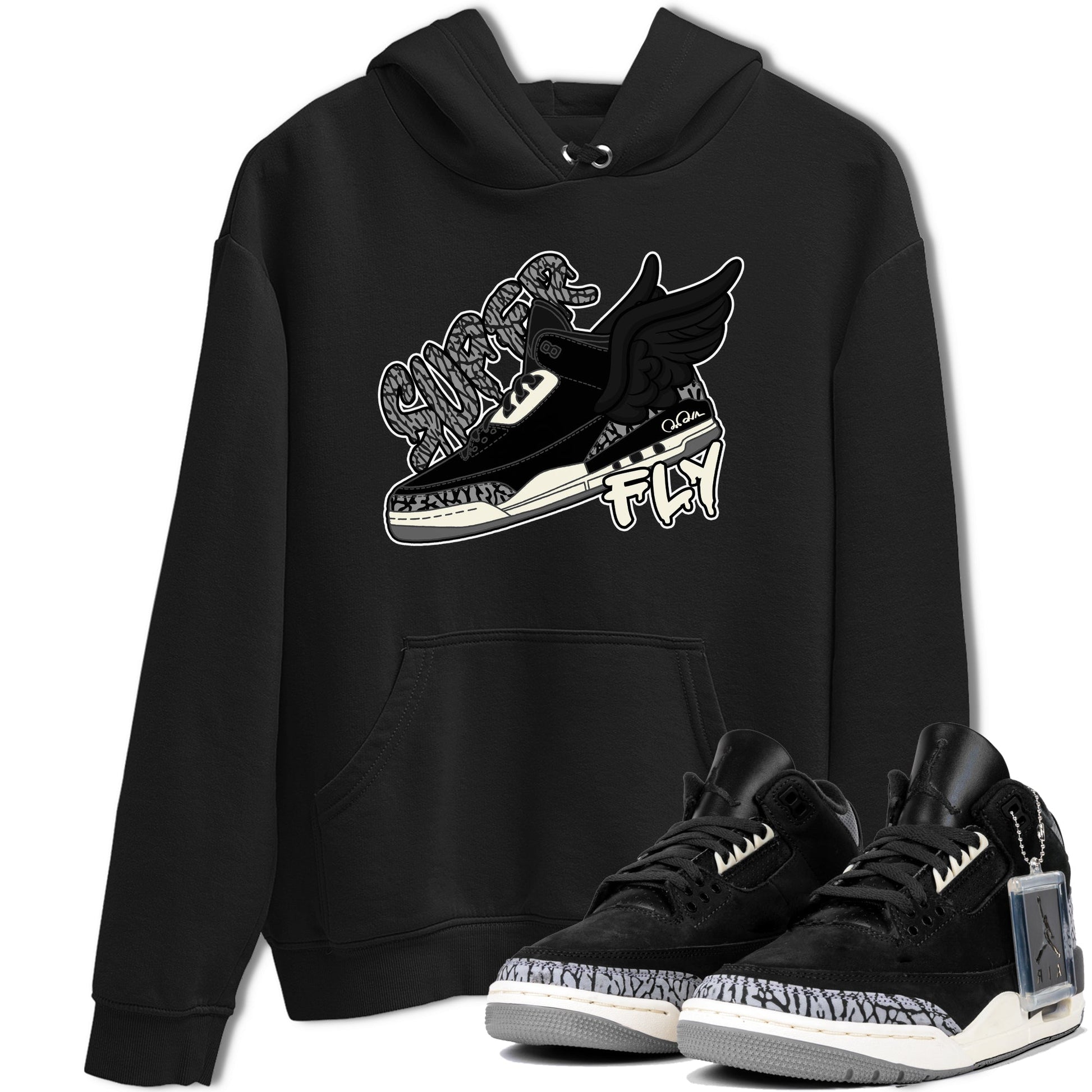Air Jordan 3 Off Noir shirt to match jordans Super Fly sneaker tees AJ3 Off Noir SNRT Sneaker Release Tees Unisex Black 1 T-Shirt