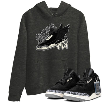 Air Jordan 3 Off Noir shirt to match jordans Super Fly sneaker tees AJ3 Off Noir SNRT Sneaker Release Tees Unisex Charcoal Heather 1 T-Shirt