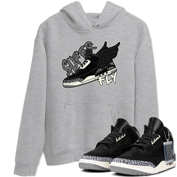 Air Jordan 3 Off Noir shirt to match jordans Super Fly sneaker tees AJ3 Off Noir SNRT Sneaker Release Tees Unisex Heather Grey 1 T-Shirt