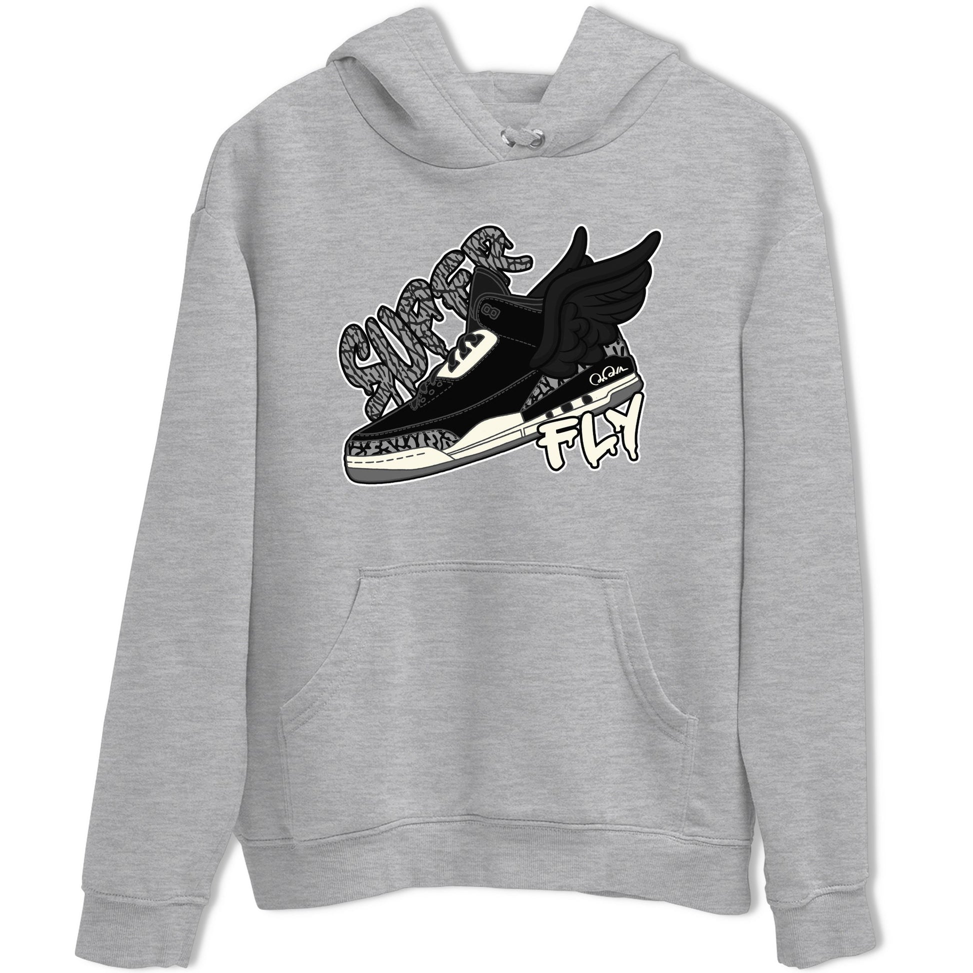 Air Jordan 3 Off Noir shirt to match jordans Super Fly sneaker tees AJ3 Off Noir SNRT Sneaker Release Tees Unisex Heather Grey 2 T-Shirt