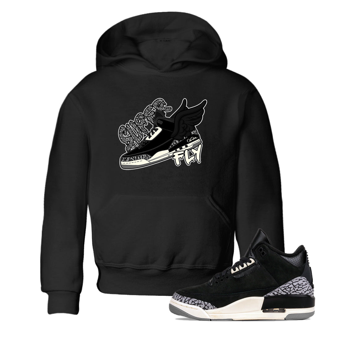 Air Jordan 3 Off Noir shirt to match jordans Super Fly sneaker tees AJ3 Off Noir SNRT Sneaker Release Tees Baby Toddler Black 1 T-Shirt