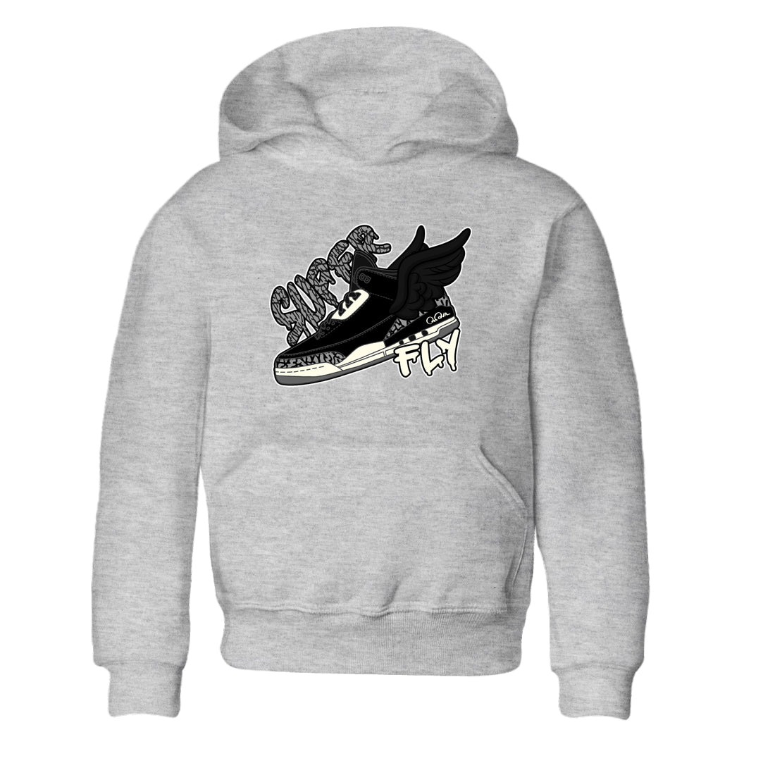 Air Jordan 3 Off Noir shirt to match jordans Super Fly sneaker tees AJ3 Off Noir SNRT Sneaker Release Tees Baby Toddler Heather Grey 2 T-Shirt