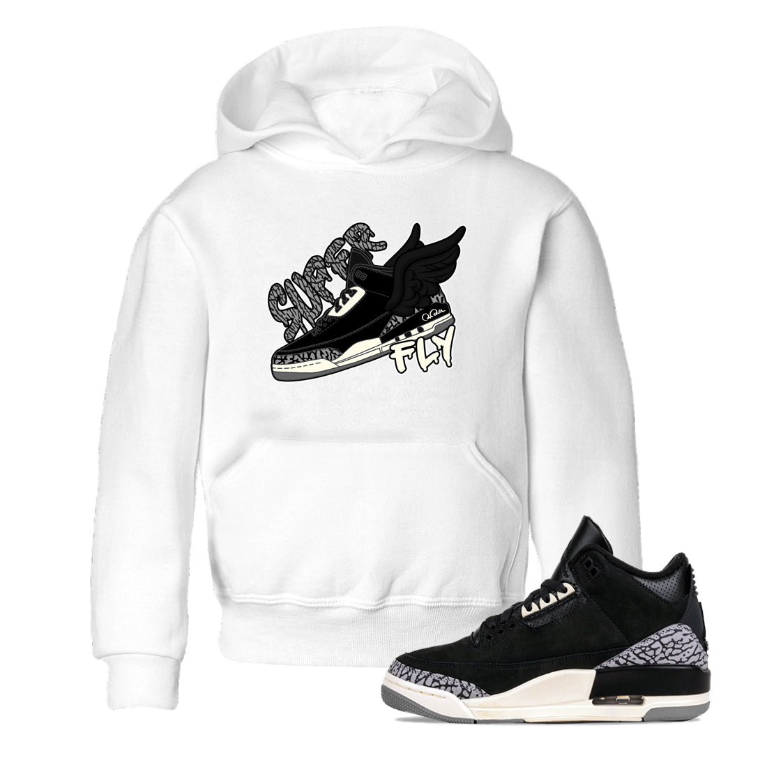 Air Jordan 3 Off Noir shirt to match jordans Super Fly sneaker tees AJ3 Off Noir SNRT Sneaker Release Tees Baby Toddler White 1 T-Shirt