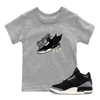 Air Jordan 3 Off Noir shirt to match jordans Super Fly sneaker tees AJ3 Off Noir SNRT Sneaker Release Tees Baby Toddler Heather Grey 1 T-Shirt