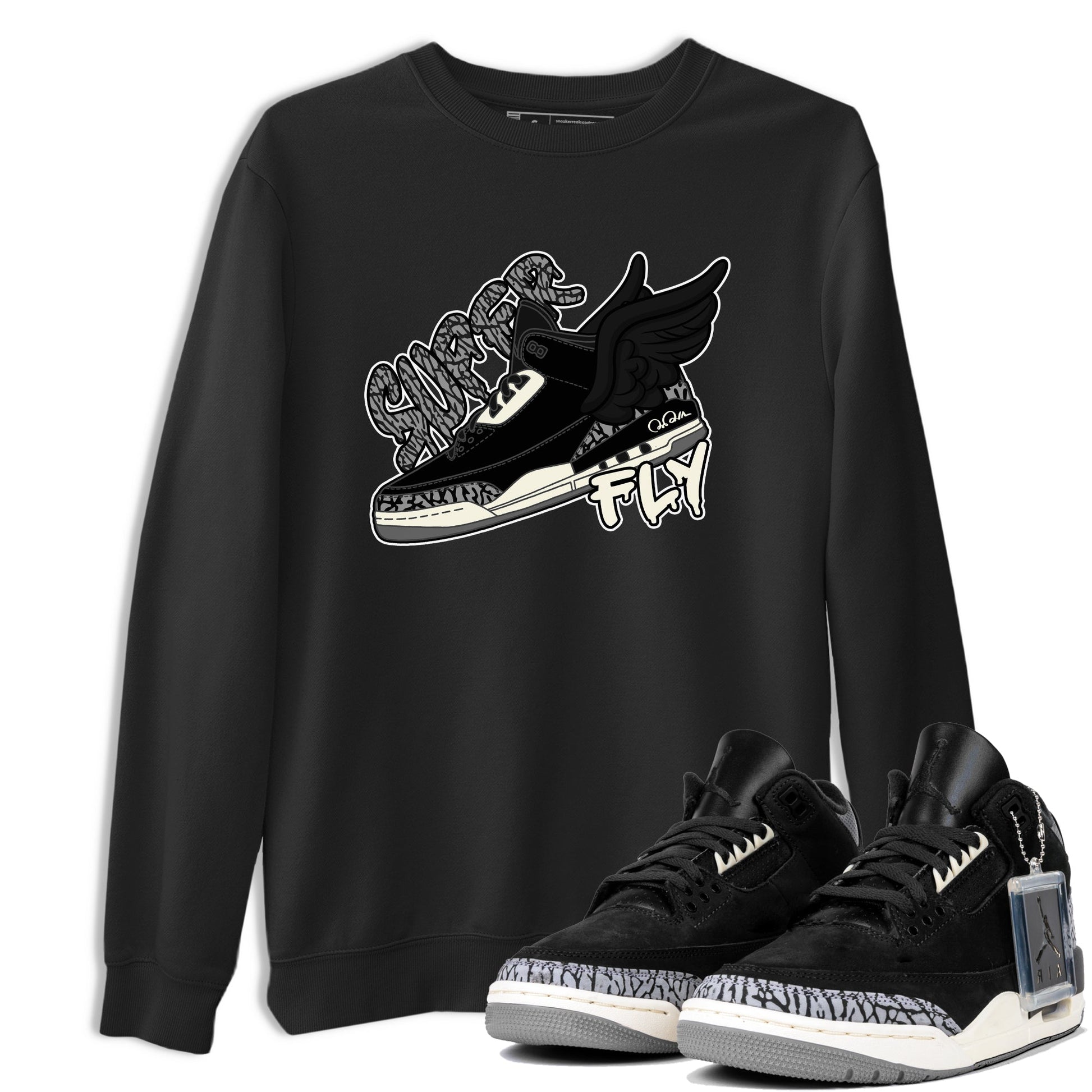 Air Jordan 3 Off Noir shirt to match jordans Super Fly sneaker tees AJ3 Off Noir SNRT Sneaker Release Tees Unisex Black 1 T-Shirt